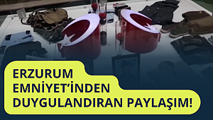 Erzurum Emniyei hizmet binasının girişinde oluşturduğu köşe ile şehitlere vefa örneği gösterdi.