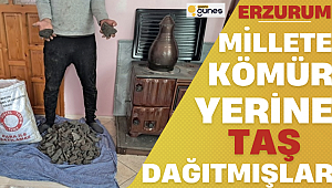 Erzurum'da yardım kömürlerinden taş çıktı!